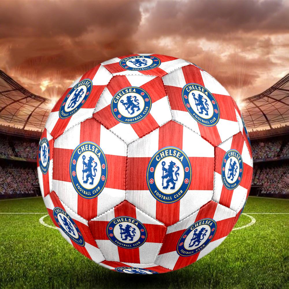 Chelsea England-2  Indoor Soccer Ball Colorful All Ages Machine Stitched PVC Competition Ready Durable High-Bounce SIZE 5 Football.