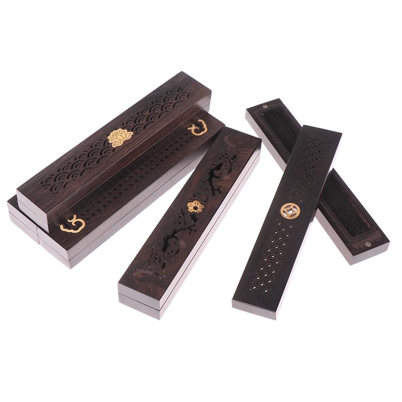 Creative Handmade Hollow Sandalwood Lying Box Wood Joss Stick Incense Holder