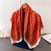 Vintage Letter Simulation Silk High-End Printing Large Square Scarf Silk Scarf Shawl Headscarf Neck Protection Scarf Decorative Women'S Scarf