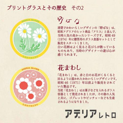 Aderia (ADERIA) [Aderia Retro Bonbon Container (Mini) Wildflower Design in a Gift Box, Made in Japan, 1868] Storage Container, Showa Era Retro Glass C