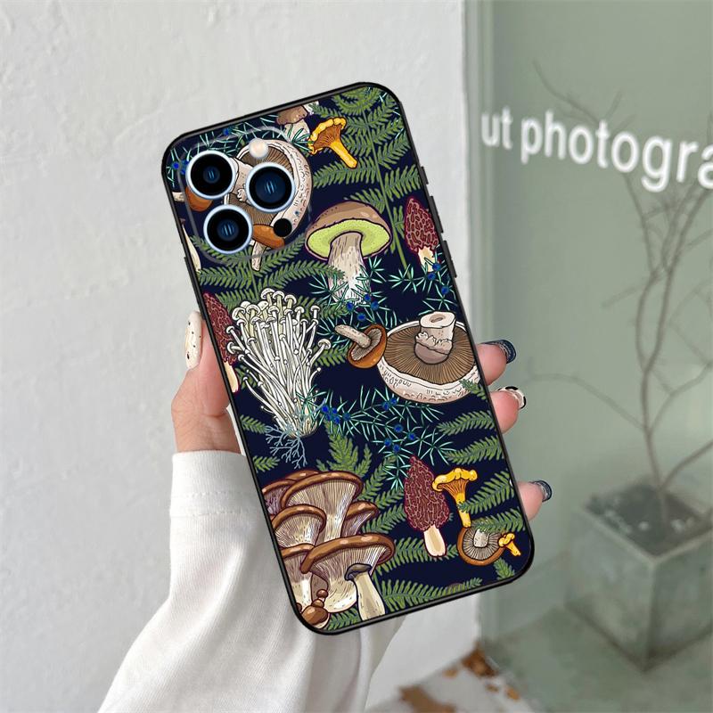 Mushroom Forest Case For iPhone 16 15 11 12 13 14 Pro Max Plus XS X XR 12 13 Mini Back Cover