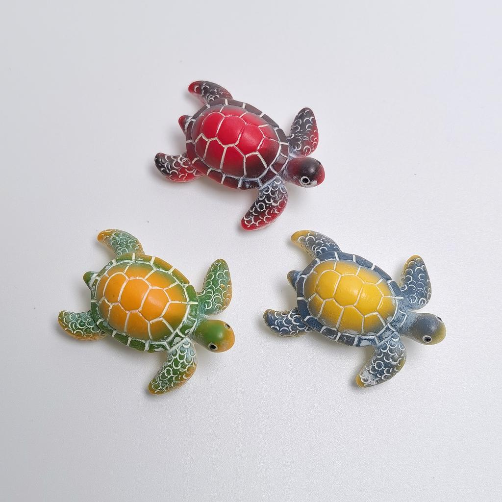 Mini Sea Turtle Resin Charm 33mm Cute Turtle Figurines Aquarium Decor Phone Case Craft Supplies
