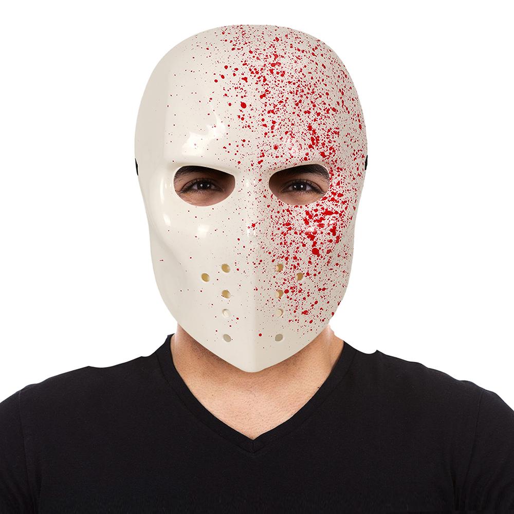 

Bloody Hockey Mask Realistic Blood Splattered Mask Halloween Masks Elastic Horror Cosplay Mask For Carnival Horror Themed Horror білий