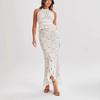 Spot European and American Women's Clothing New Fashionable and Sexy Lace Lace Neck Top Skirt Set Wholesale