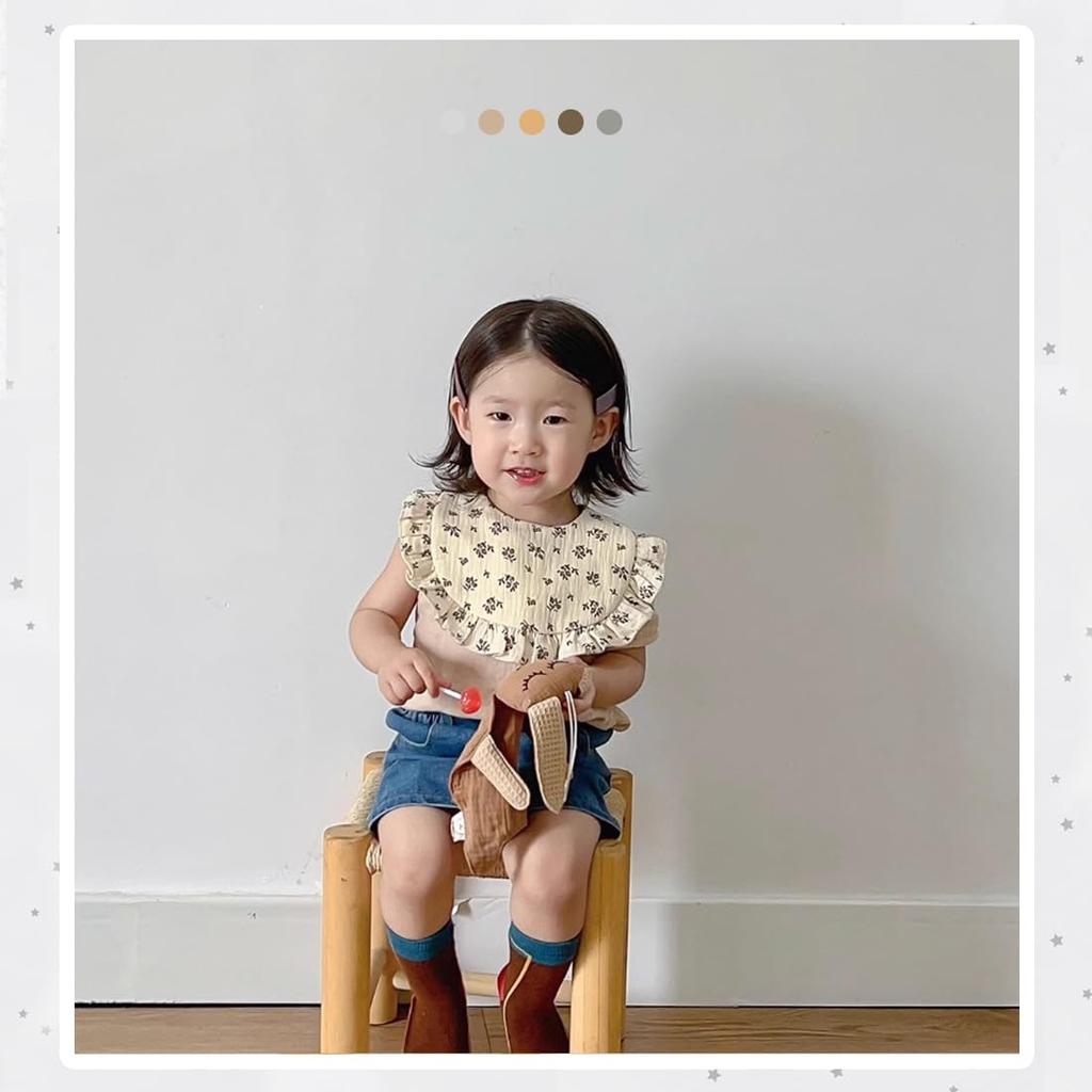 Baby Bibs for Set of Gauze Ruffled Baby Nursing Baby Baby Shower Gift [GoUseGo] Girls, 6, 4-ply Fabric, Bibs, Large, Bibs, Stylish, Newborn, Bibs,