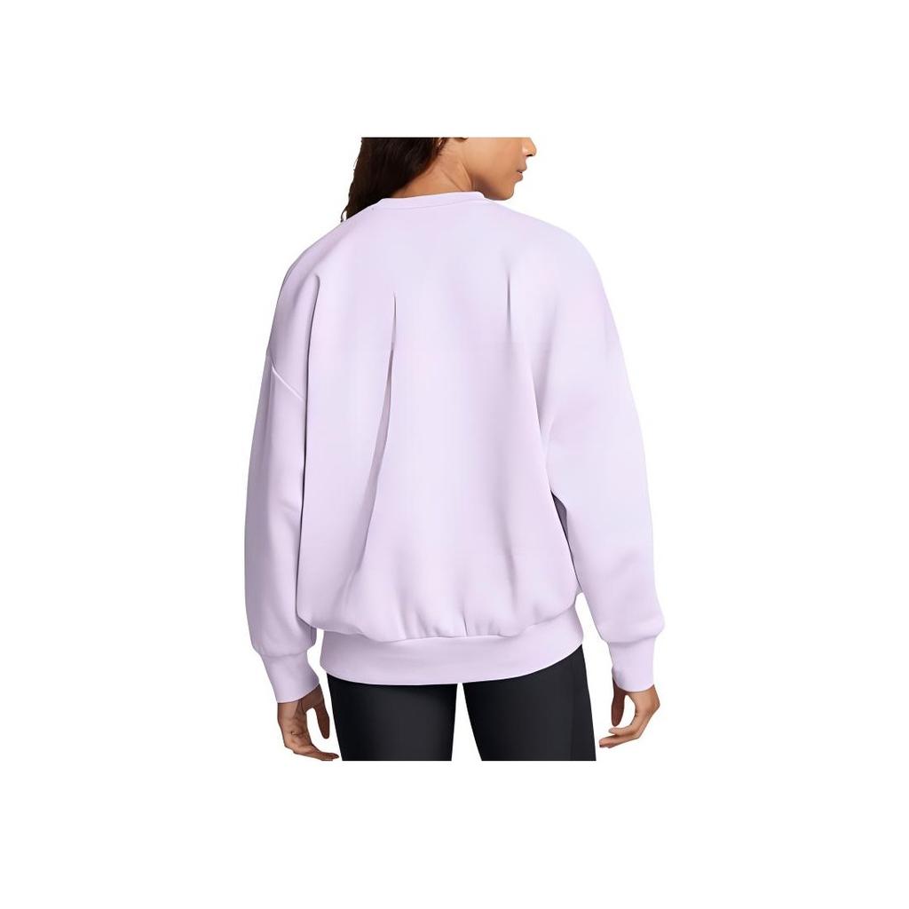 Under Armour Rival Casual Ribbed Loose Fit Crew Neck Long Sleeve Sweatshirt Women Sweatshirt Light-Purple 1386513-535