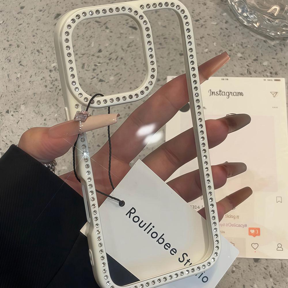 Luxury Transparent Diamond Jewelled Phone Case For iPhone 17 16 15 14 13 12 11 Pro Max Plus Air Glitter Bumper Back Cases Cover