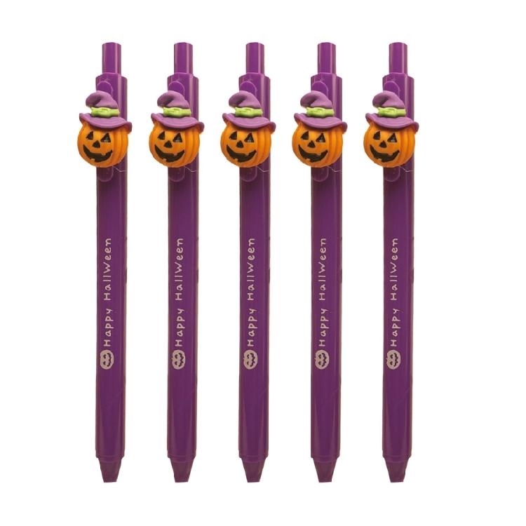 5Pcs Halloween Retractable Gel Pen School Stationery Supplies for Women Student Writing Noting Journaling