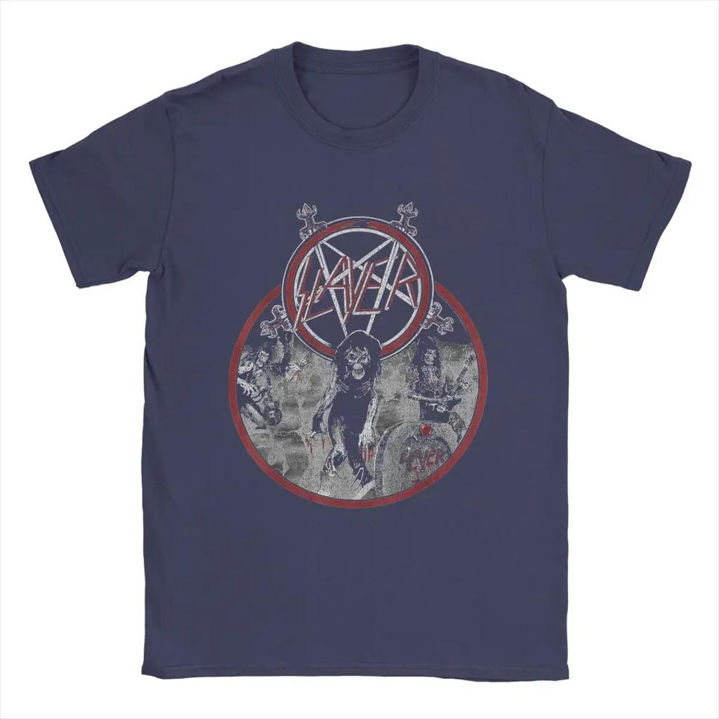 Slayer Live Undead T-shirt för unisex Hipster Cotton Tees Crewneck kortärmade T-shirts Presentidé Kläder