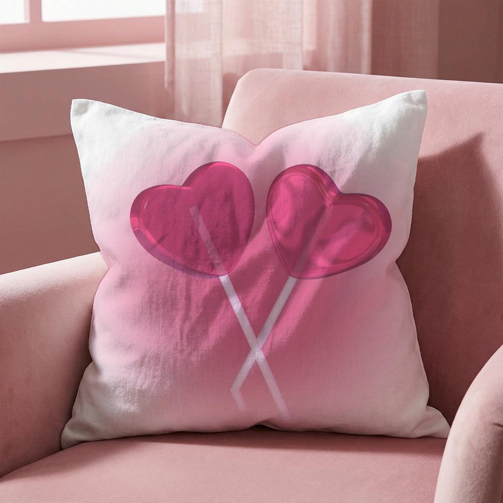 Pink candy Cushion Cover Multi-Scene Pillow Cover for Home & Car - Reversible, Soft & Durable for Daily Use