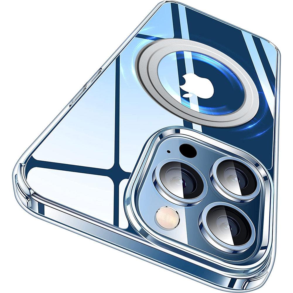 For iPhone 14 Pro Clear Phone Case TPU+PC Magnetic Cover Compatible with MagSafe