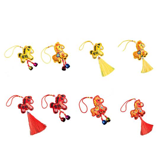 2026 Chinese New Hanging Pendant Zodiac Animal Year Horse Lucky Feng Shui Charm with Tassel/Bell