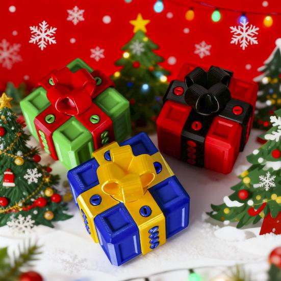 Annoying Gift Box with Screws Christmas Puzzle Present Box Prank Case Home Office Bookshelf Desktop Decoration Ornament Joke Gag Gift