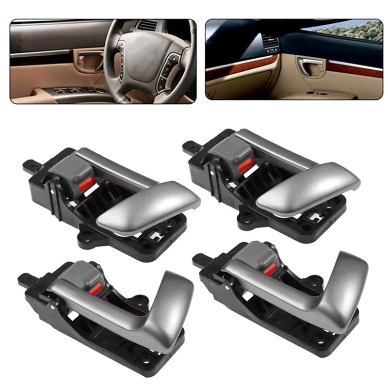 A51K-Car Interior Door Handles Left& Right Side 4Pcs 82610-2B000 82620-2B000 For Hyundai Santa Fe 2007-2012