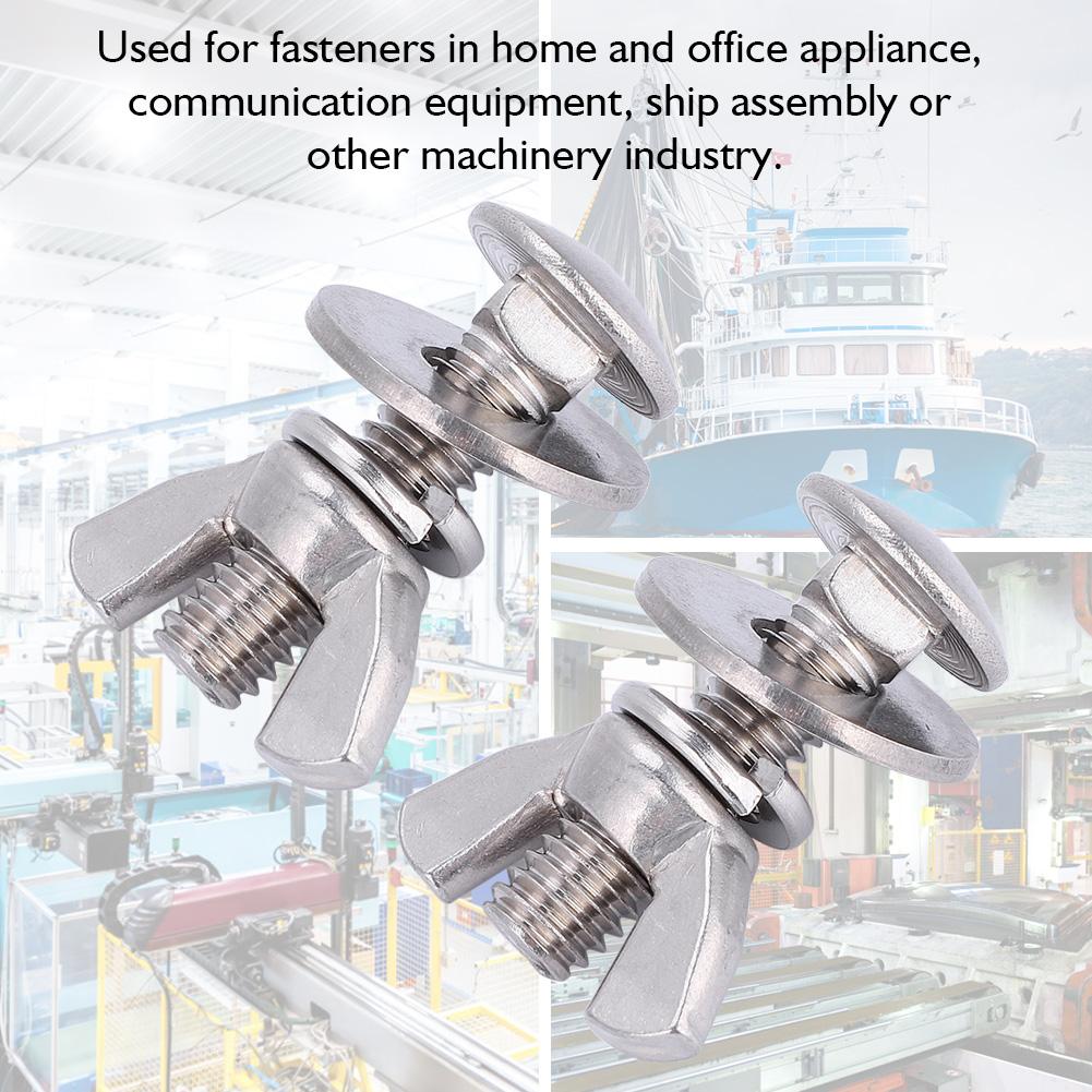 2Pcs 316 Stainless Steel Diving Screws Butterfly Bolts Wing Nuts