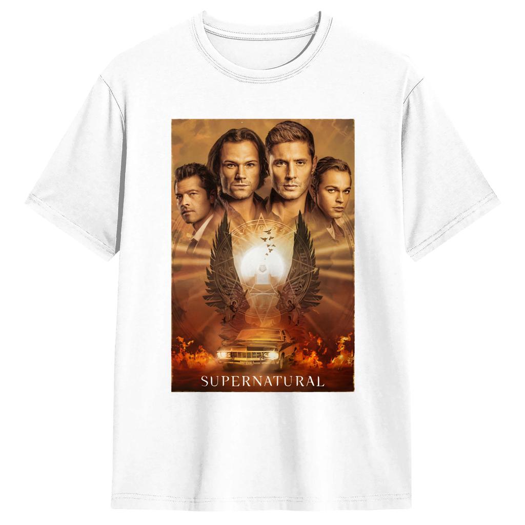 Mens TShirts Impala Supernatural Season Funny 100 Cotton Tee Shirt Short Sleeve T Shirts Round Neck Clothing Plus Size
