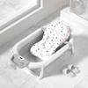 Foldable Baby Bath Tub Ergonomic with Temperature & Cushion Bath Pad + Bath Net