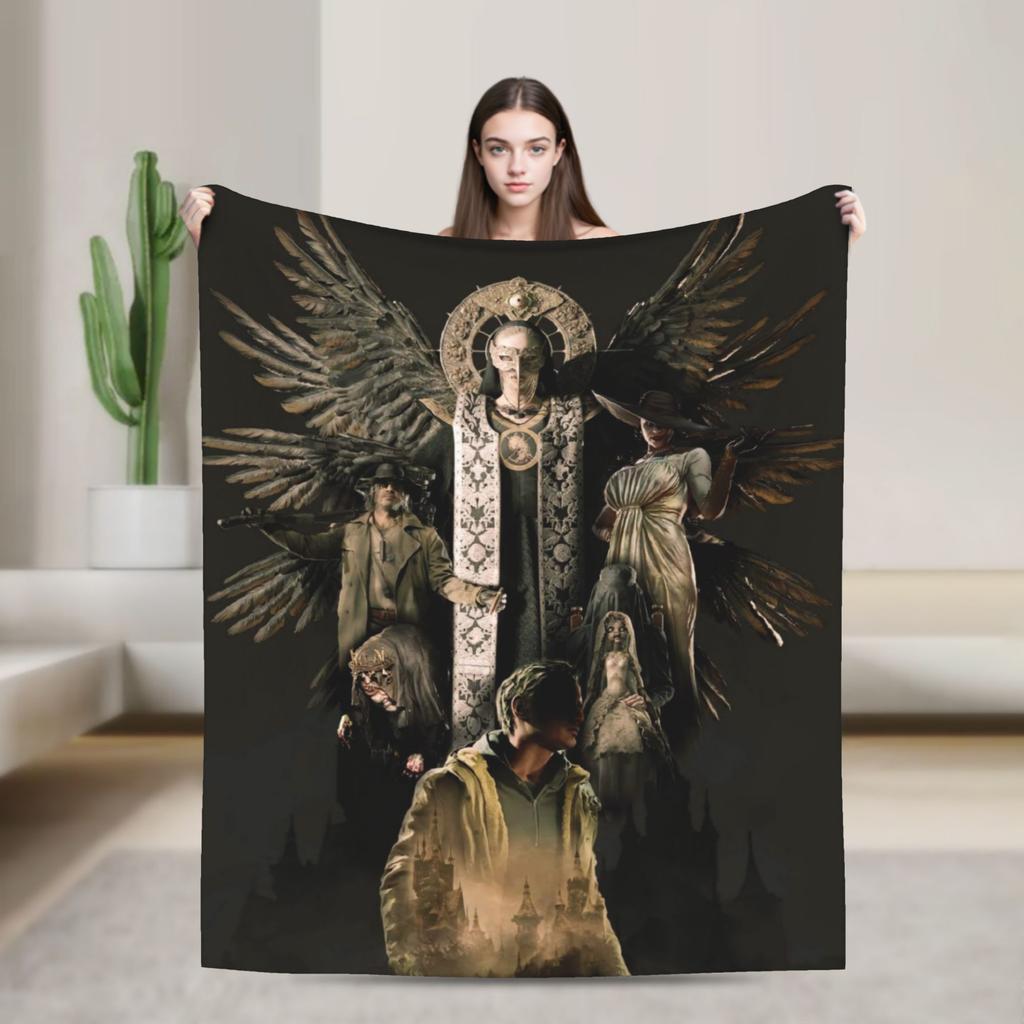 Resident Evils Village Warm Soft Blankets Girls Boys Plush Throw Blanket Comfortable Home Decor Flannel Bedspread Sofa Bed Cover