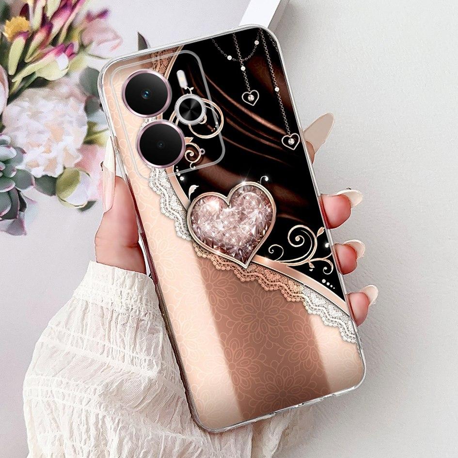 For Oppo Realme 14 14T 5G Case RMX5075 RMX5078 Popular Love Heart Shockproof Soft Silicone Cover For Realme14 Realme14T 5G Pouch