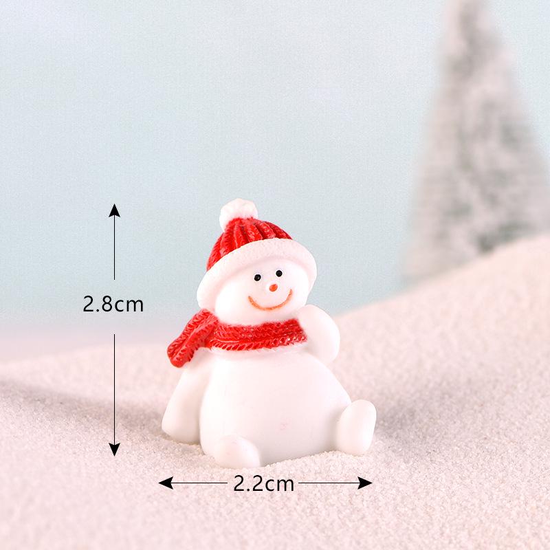 Christmas Tree Santa Claus Snowman Ornaments Miniature Garden Decor Figurines