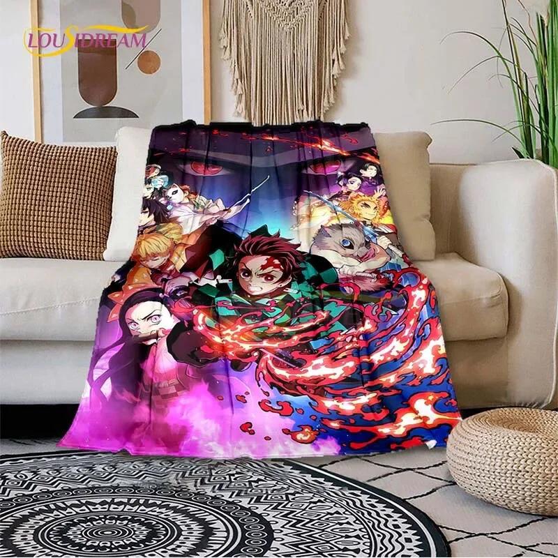 Demon Slayer Anime Blanket Sofa Cover Ultra-Soft Carpet Warm Bed Sheet Bedspread Bedding Room Decor