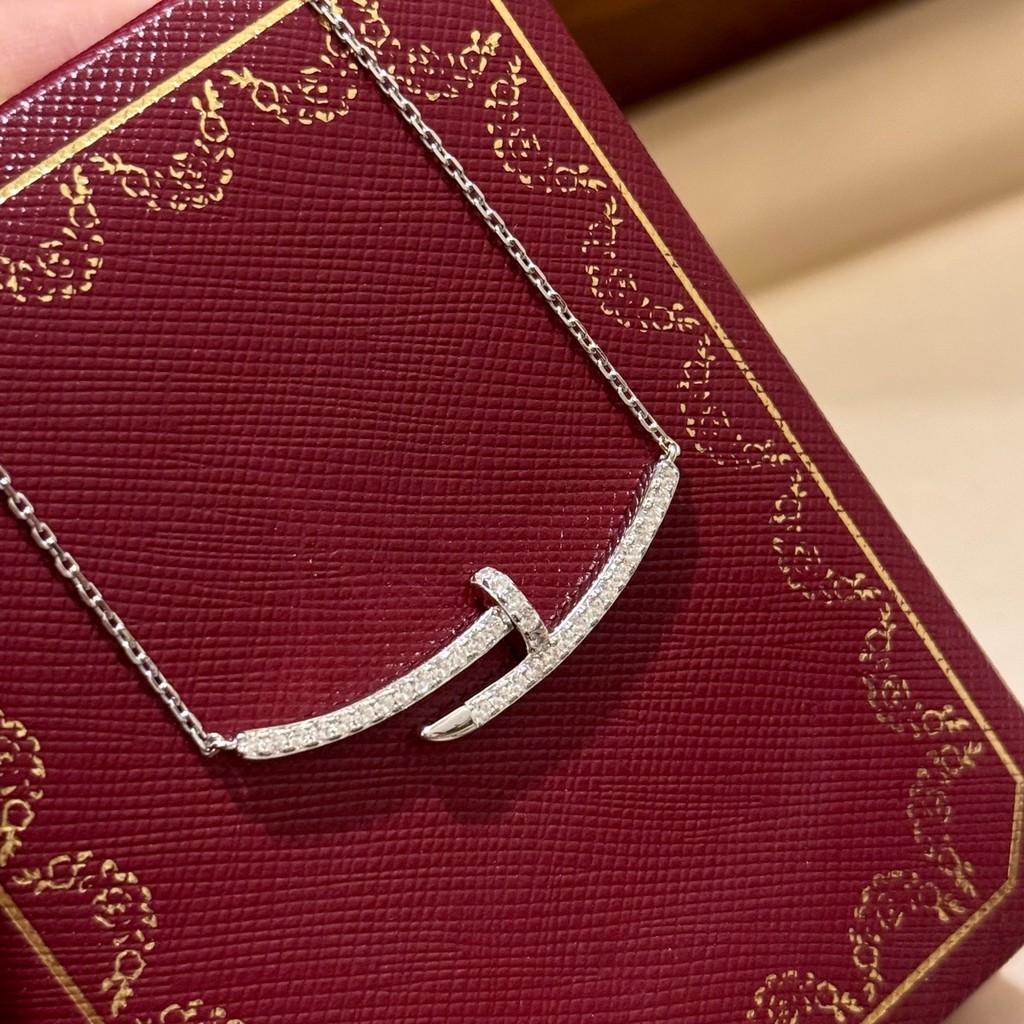 Nail full diamond necklace, high-end precision s925 pure silver material, electroplated thick gold Daily Wear Men's and Women's Styles, Free Shipping,
