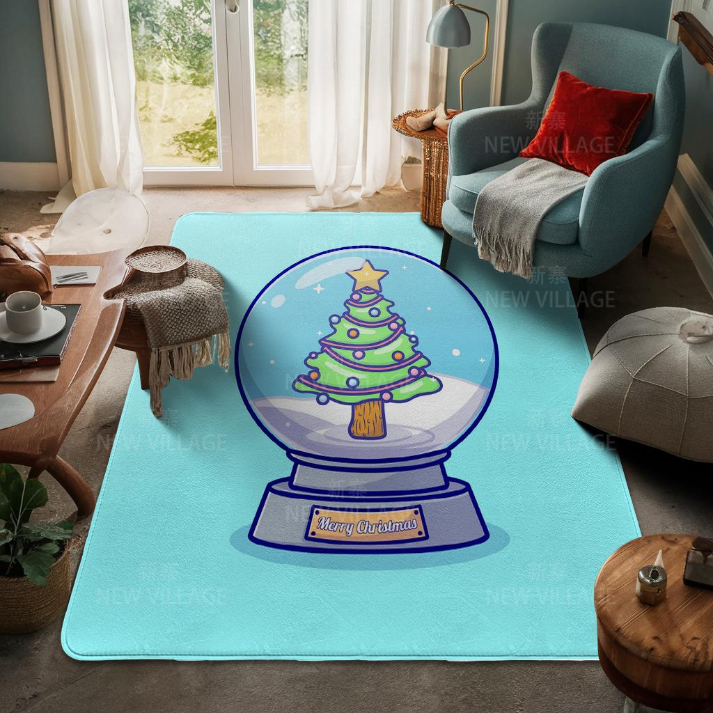 House Entrance Carpet Home Door Mat Living Room Bath Foot Bathroom Non-slip Water Absorption Rugs Bath Merry Christmas Winter