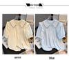 Women's Japanese-Style Sweet Embroidered Shirt with Doll Collar - Summer 2026