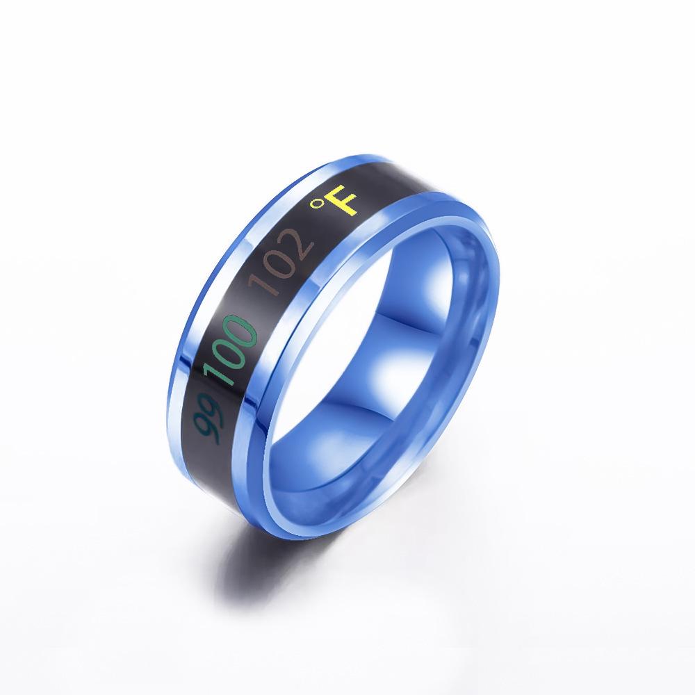 Smart Temperature Titanium Couple Rings - Stainless Steel Jewelry