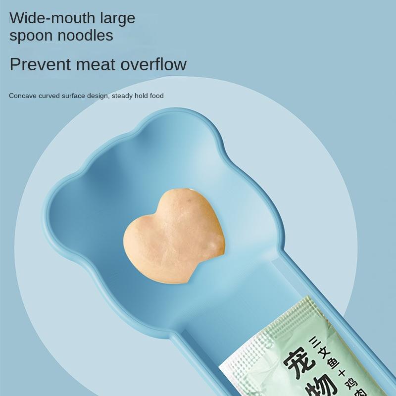 New Pet Feeder Cat Strip Spoon Squeeze Pet Food Snack Tableware Cat Cat Strip Feeder Feeding Spoon