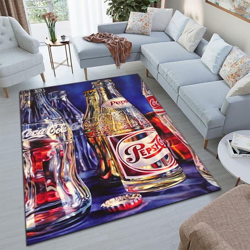 Christmas Gift Halloween Themed Cola Beverage Coca Cola Carpet Is Suitable for Living Room and Bedroom Doormats Office Balcony Decorative Carpet V26