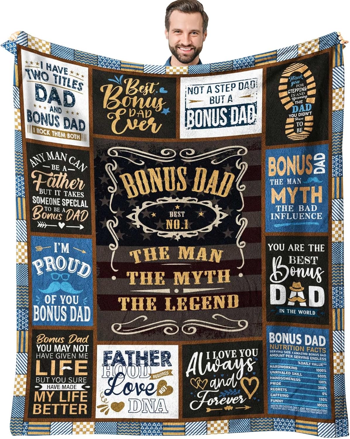 

SIKLTY Throw Blanket x Perfect Fathers Day Birthday Gifts for Dad from Kids Ideal Dad Gift Ideas 40x50in