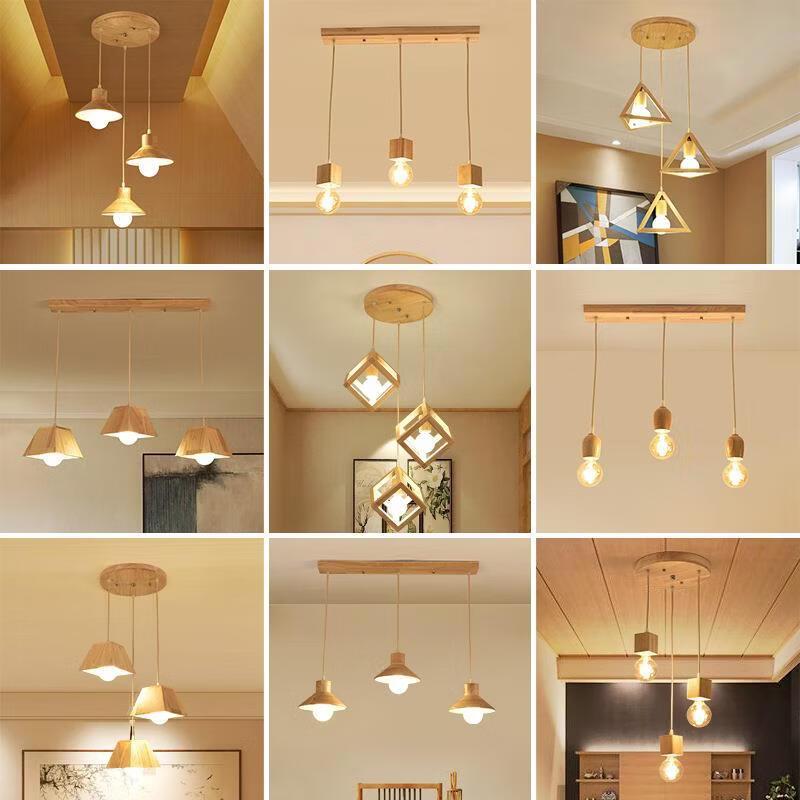 OEING Solid Wood Art Pendant Light