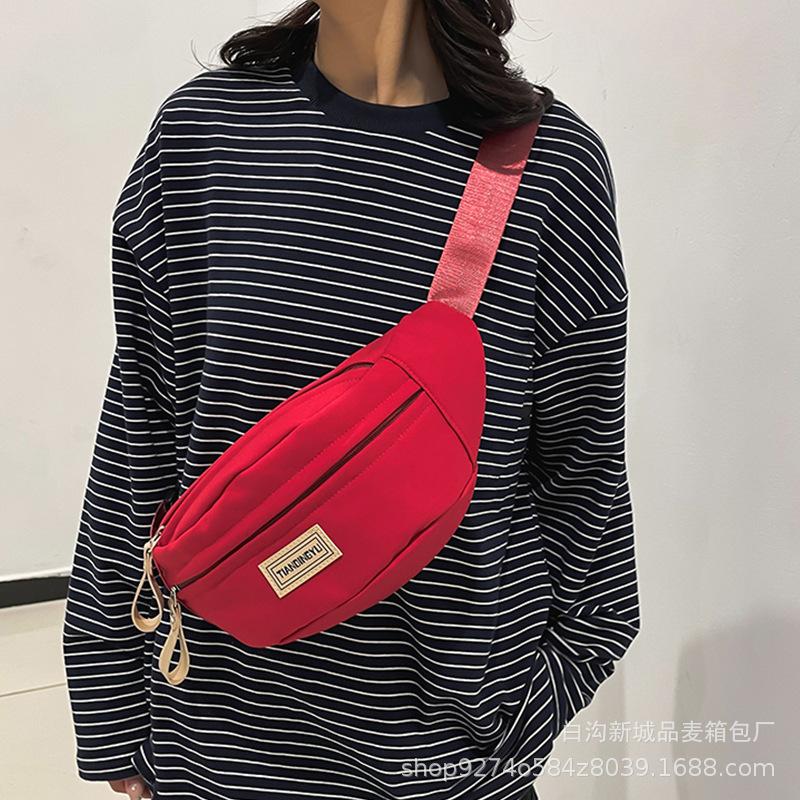 Summer Popular Couple Chest Bag Manufacturer Small Bag Women's New 2025 Popular Nylon Cloth Crossbody Bag Waist Bag