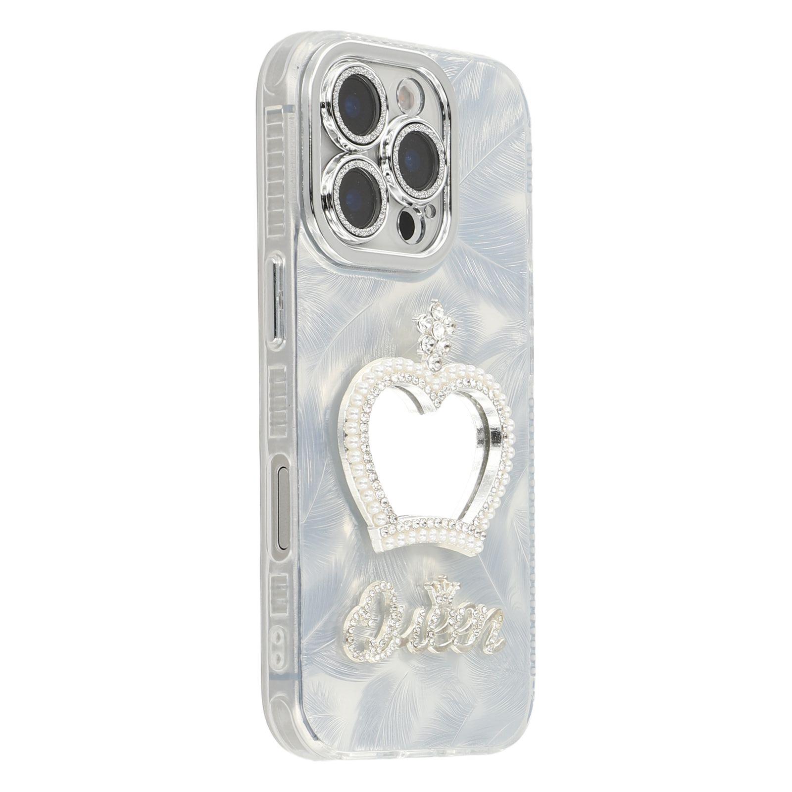 

For iPhone 16 Pro Case with Mirror IMD PC+TPU Phone Cover with Glass Lens Film As Shown J