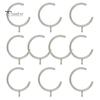 Silent Curtain Hooks for Rods 10Pcs C Shaped Rings, Heavy Duty Bypass Metal Anti Rust Hardware Passing Drapery Rings with Eyelets French Return Smooth