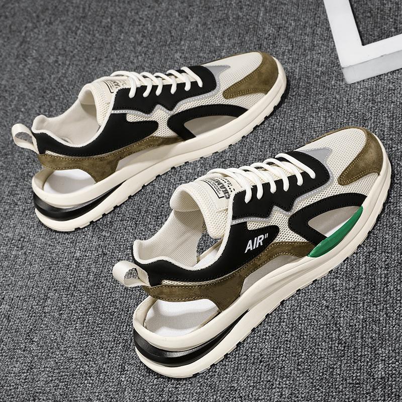 

Men s 2025 Summer Breathable Non-Slip Closed-Toe Beach and Sports Sandals 44 чорний/бежевий