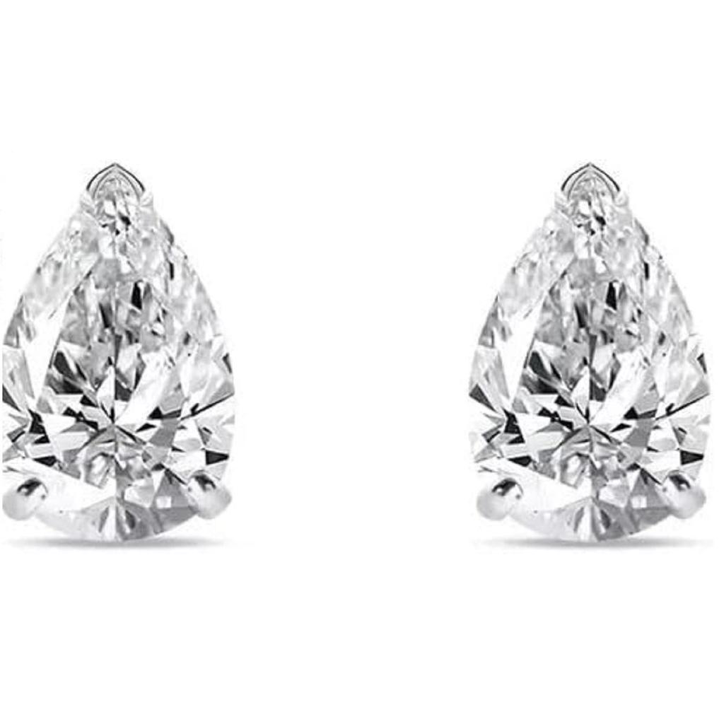 1.25Ct Pear Cut Moissanite Stud Earrings 14K White Gold Screw Back Earrings For Female's Wear Beautiful Designer Jewellery