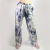 Lounge Pants Handpainted Gold Blue Greek Motif