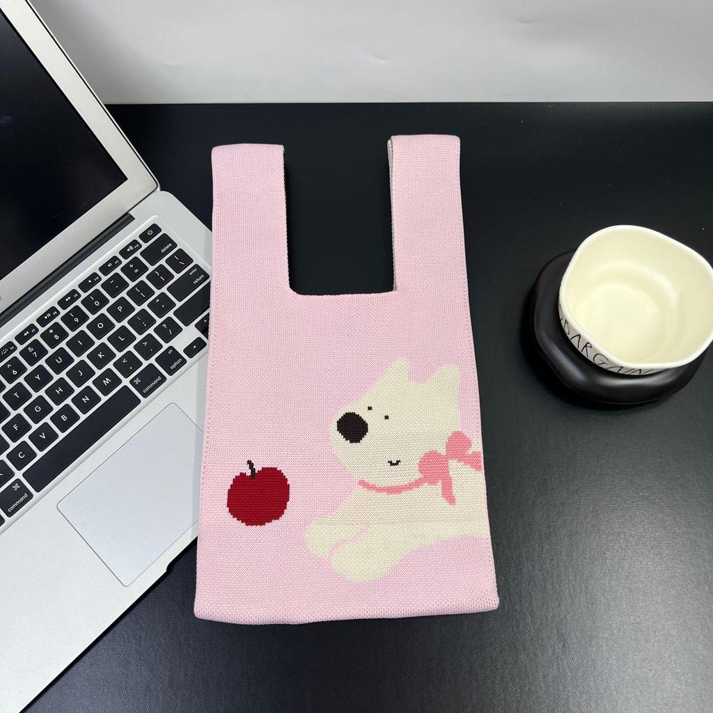 National Style 2025 Red Knitted Holiday Handbag Gift for New Year Newlyweds