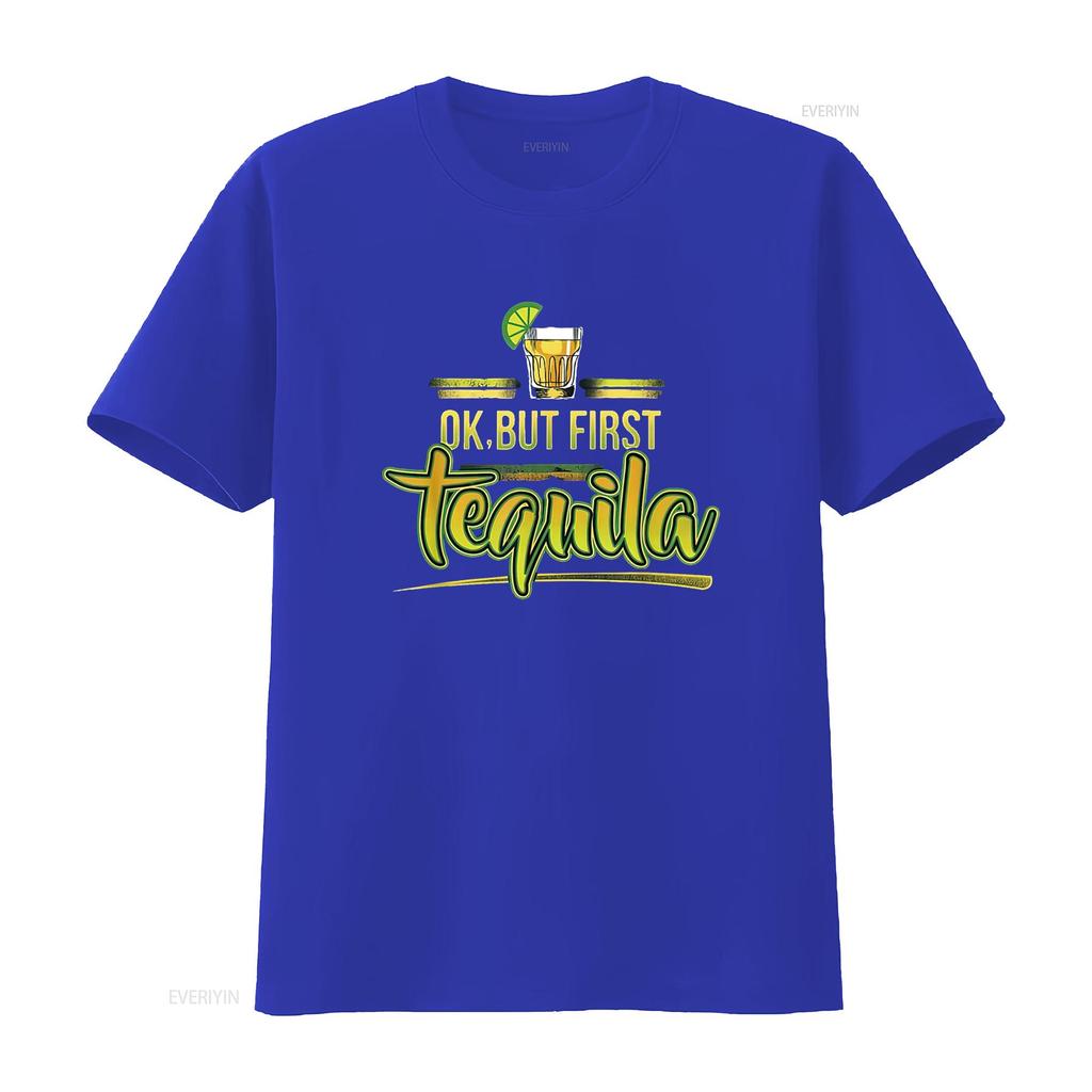 OK But First Tequila Mexican Party Shots Fun Weeke Women s  T Shirt with Trendy Prints Perfect for Summer vintage Washed