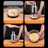 Stainless Steel Manual Garlic Press with Clear Container Multi-Function Vegetable Chopper Mincer for Ginger Onion Easy-Clean Dishwasher Safe Portable