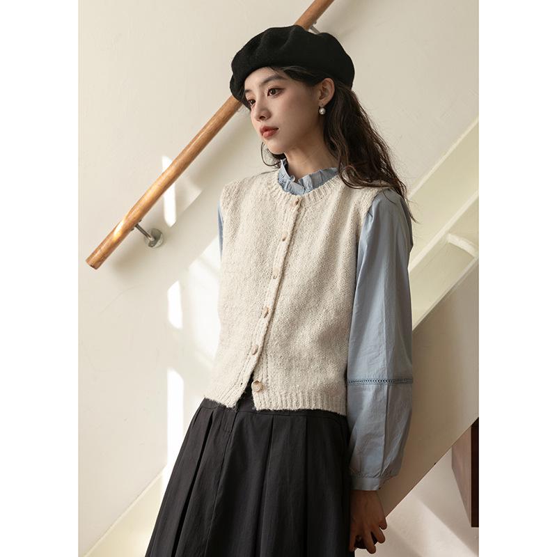 

Korean Slimming Embroidered Bubble Collar Shirt - Elegant Spring Long Sleeve Top for Women Small синий
