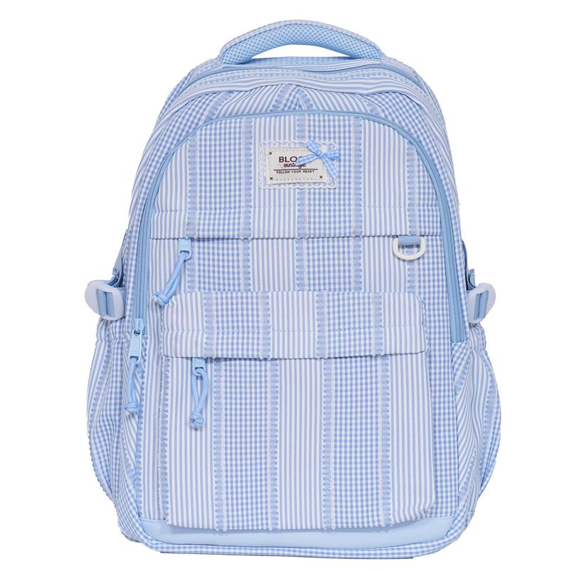 Plaid Backpack Student Class Commuter Schoolbag Women's Lightweight Multi-Compartment Large Capacity Backpack