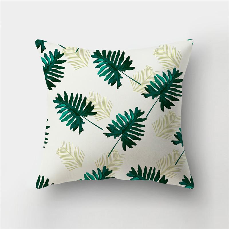 Fresh Summer Leaves Tropical Plants Square Cushion Cover Home Living Room Sofa Bedroom Decoration Pillow Cover