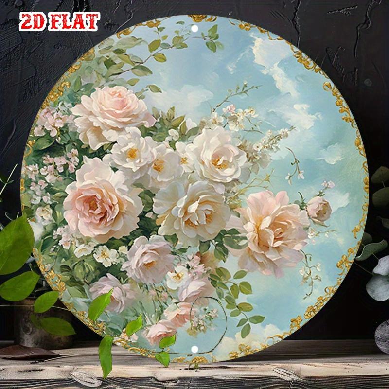 Light Pink Roses Bouquet Tin Sign Vintage Durable Metal Plaque Wall Decor Home Office Bar Man Cave Wall Art
