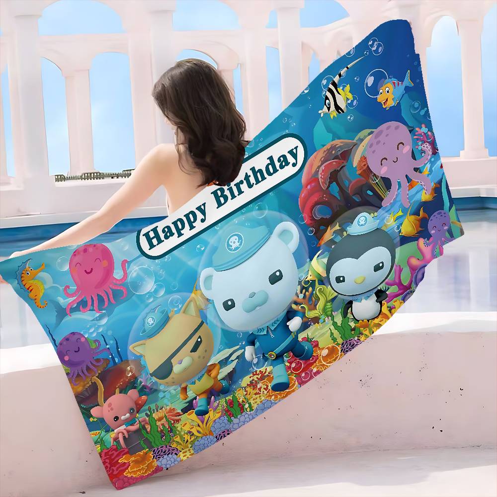 The O-Octonauts Cartoon Bath Towel Microfiber Soft Water Absorbing Breathable For Girl Kids Decorative Cartoon Beach Towel