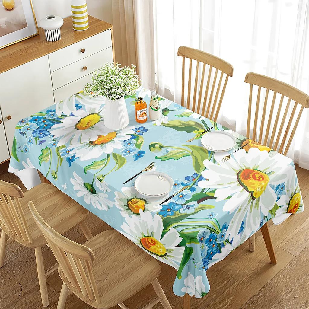 Blumen-Tischdecke Schöne Blumen Rechteckige Tischabdeckung Esszimmer Bankett Küche Outdoor Picknick Hochzeitsdekoration