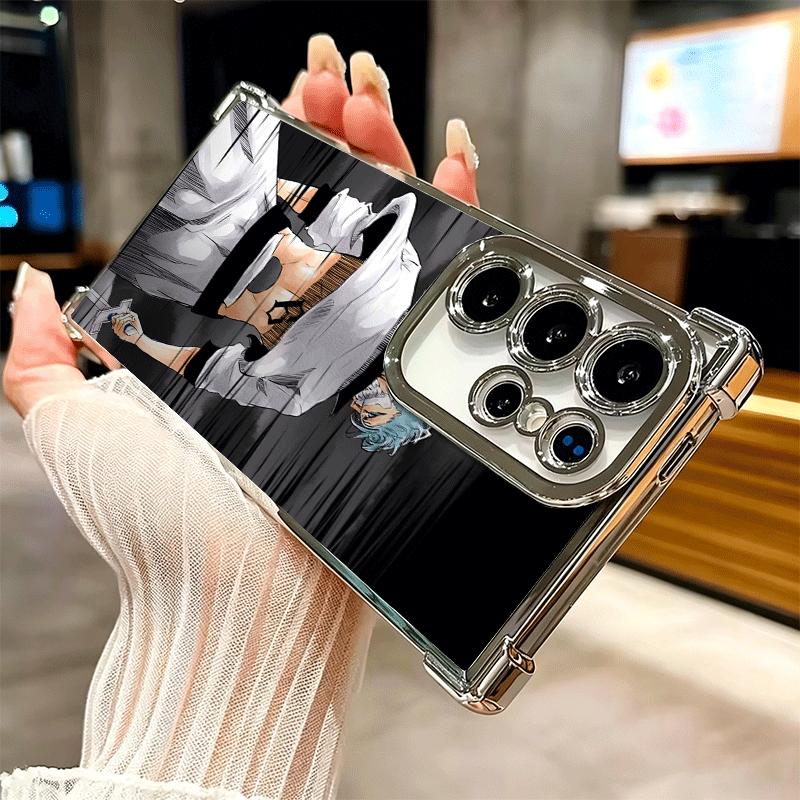 Bleach Grimmjow 6 Plating Phone Case For Samsung Galaxy S24 S25 FE S26 Edge S23 Ultra S22 S21 Plus S20 Anti-Fall Airabag Cover