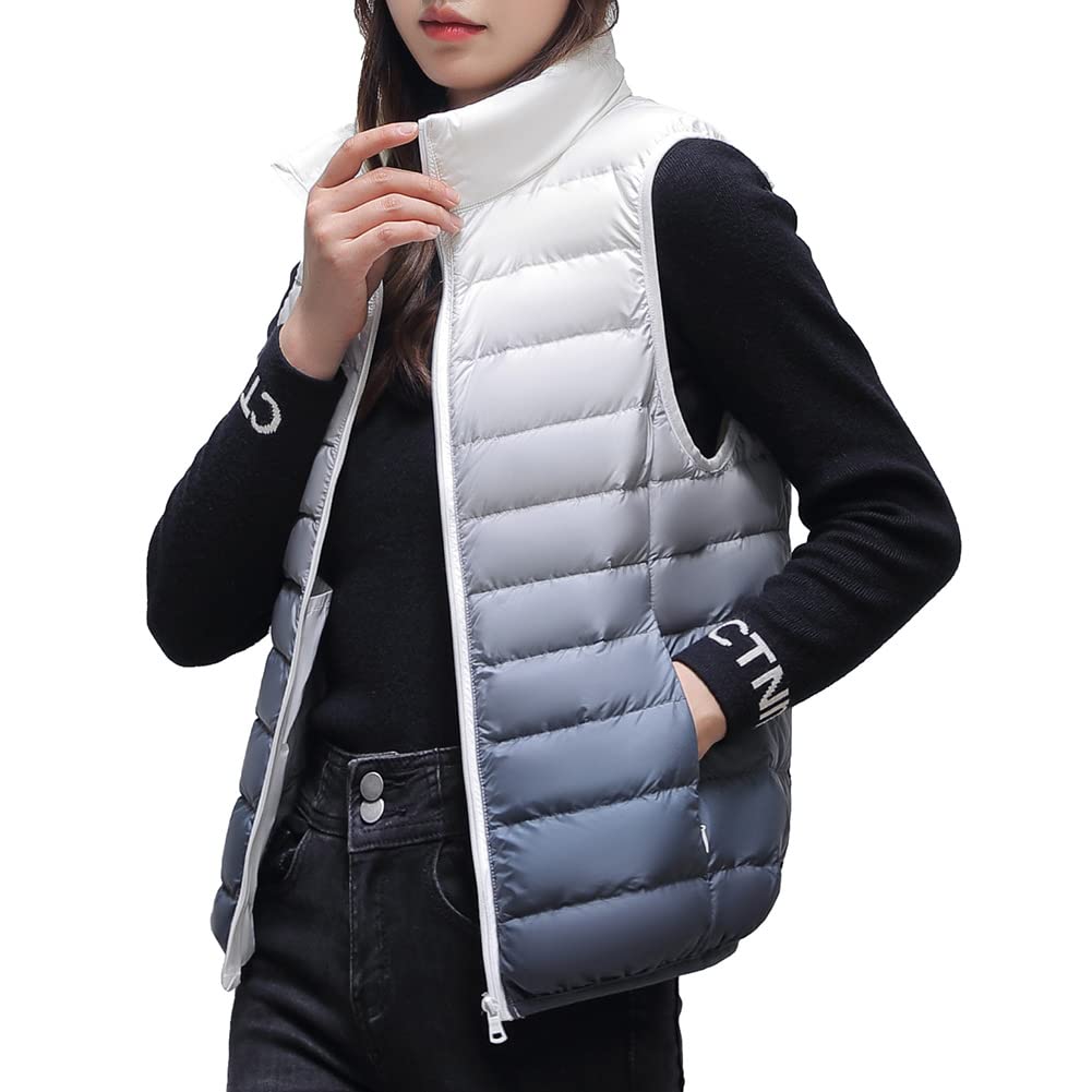 

Netero Gradient Down Women s Vest, Lightweight, Warm, Cold-Resistant, Windproof, Sleeveless, Zip-Up, Autumn, Winter, Spring, Blue, YR2201-BLUE-2XL синій